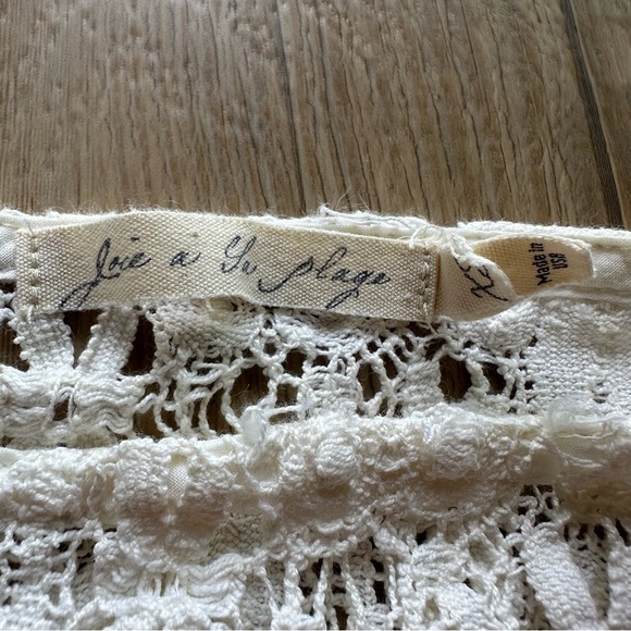 JOIE a la plage Balton Lace Tunic in Off White size XS swim cover up crochet - Picture 6 of 9